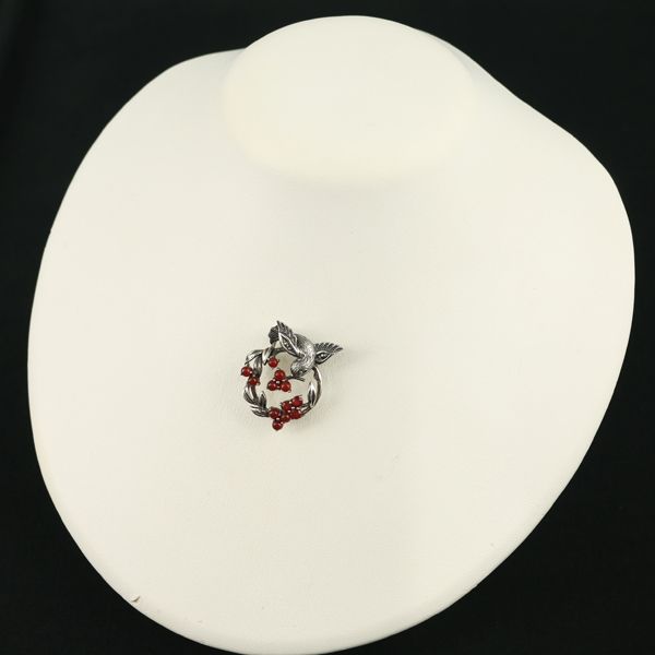 碌山 ロクザン ブローチ兼ペンダントトップ メノウ マーカサイト ふく