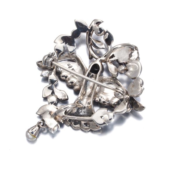 碌山 ロクザン ヴィンテージ オニキス パール シルバーブローチ 925 碌山 ロクザン ヴィンテージ オニキス パール シルバーブローチ 925