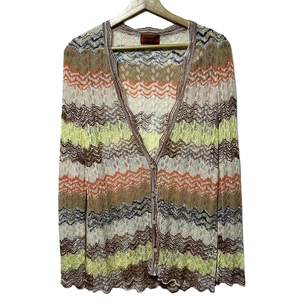 MISSONI(ミッソーニ) カーディガン サイズ46 L レディース - ベージュ 