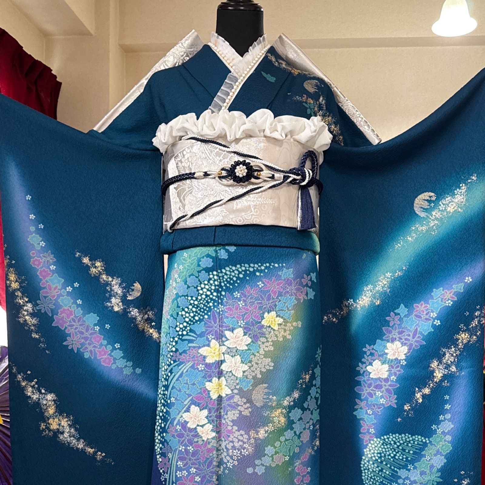 豪華振袖セット(6点)・袋帯・長襦袢・半衿・帯揚げ・帯締め・絞り