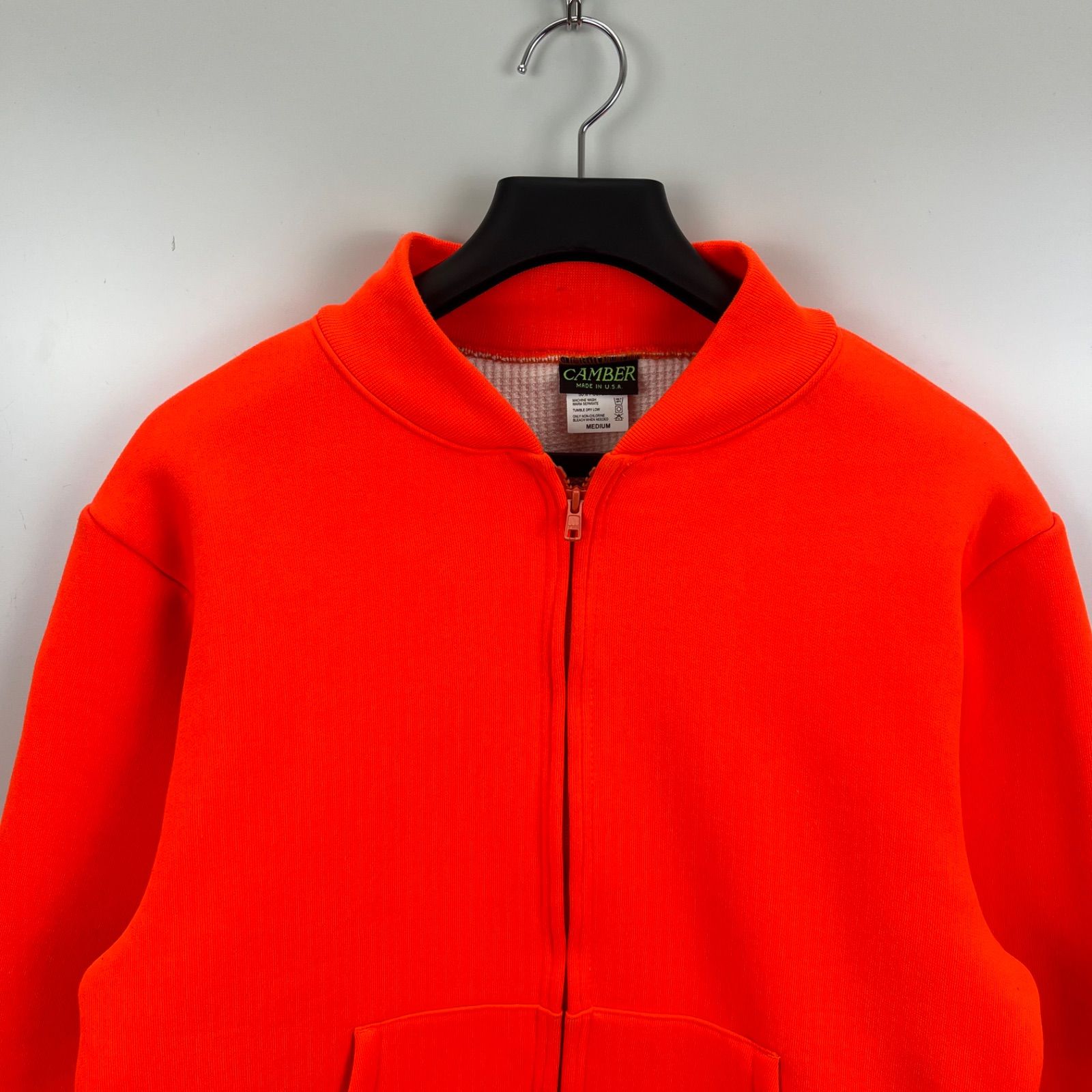 CAMBER USA orange thermal zip sweat jacket M キャンバー アメリカ製 