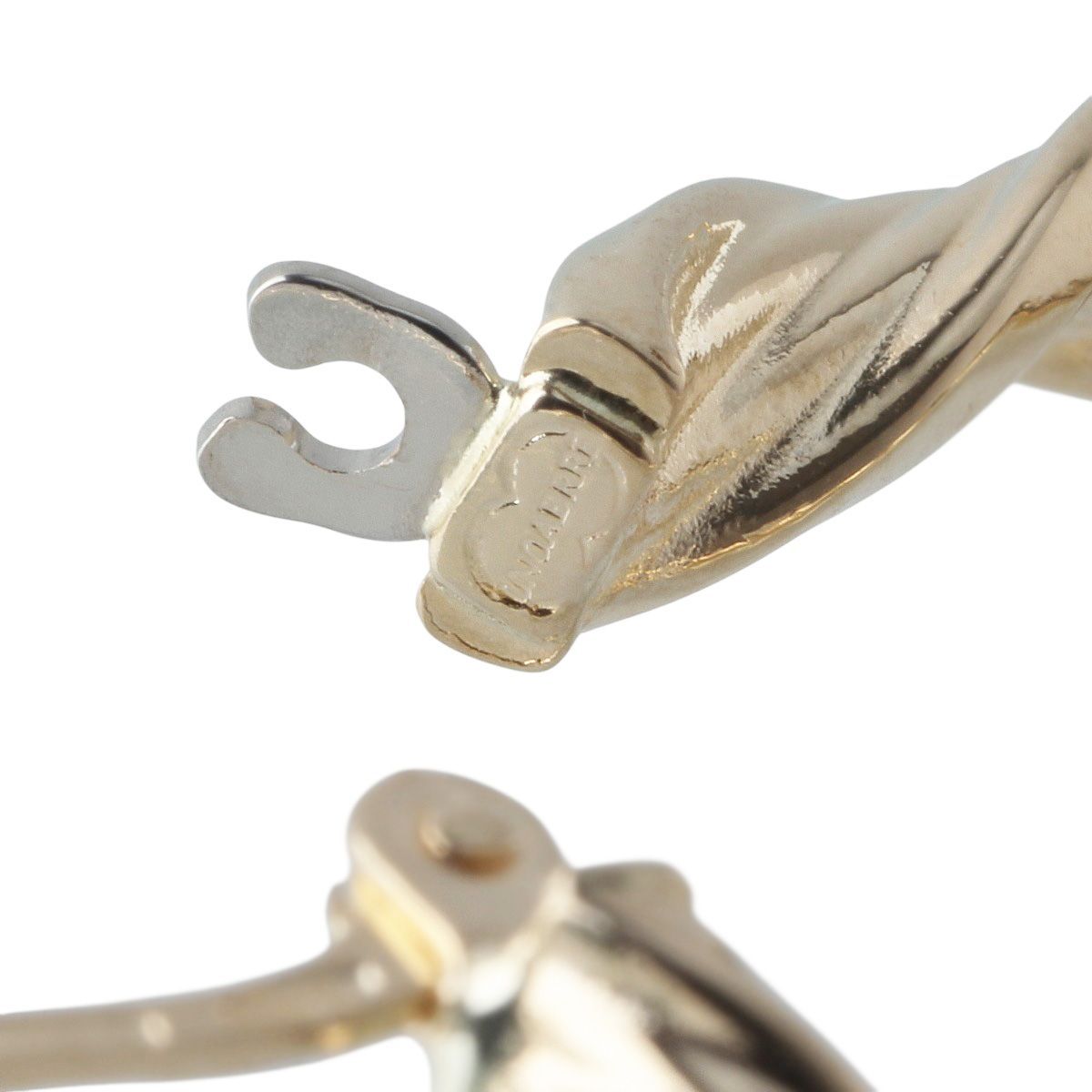 ウノアエレ ツイスト フープ ピアス 750YG 新品仕上げ済 UNOAERRE