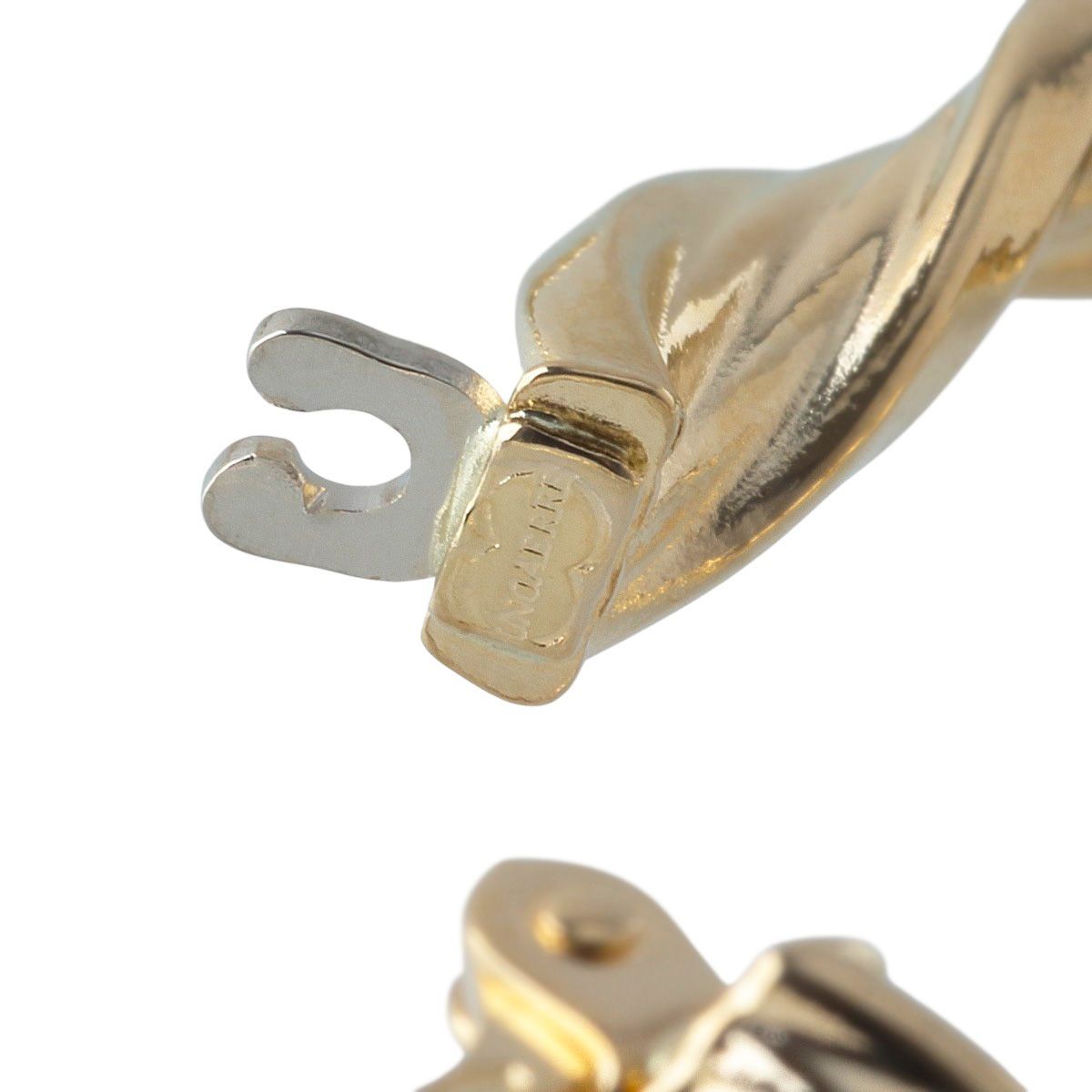 ウノアエレ ツイスト フープ ピアス 750YG 新品仕上げ済 UNOAERRE