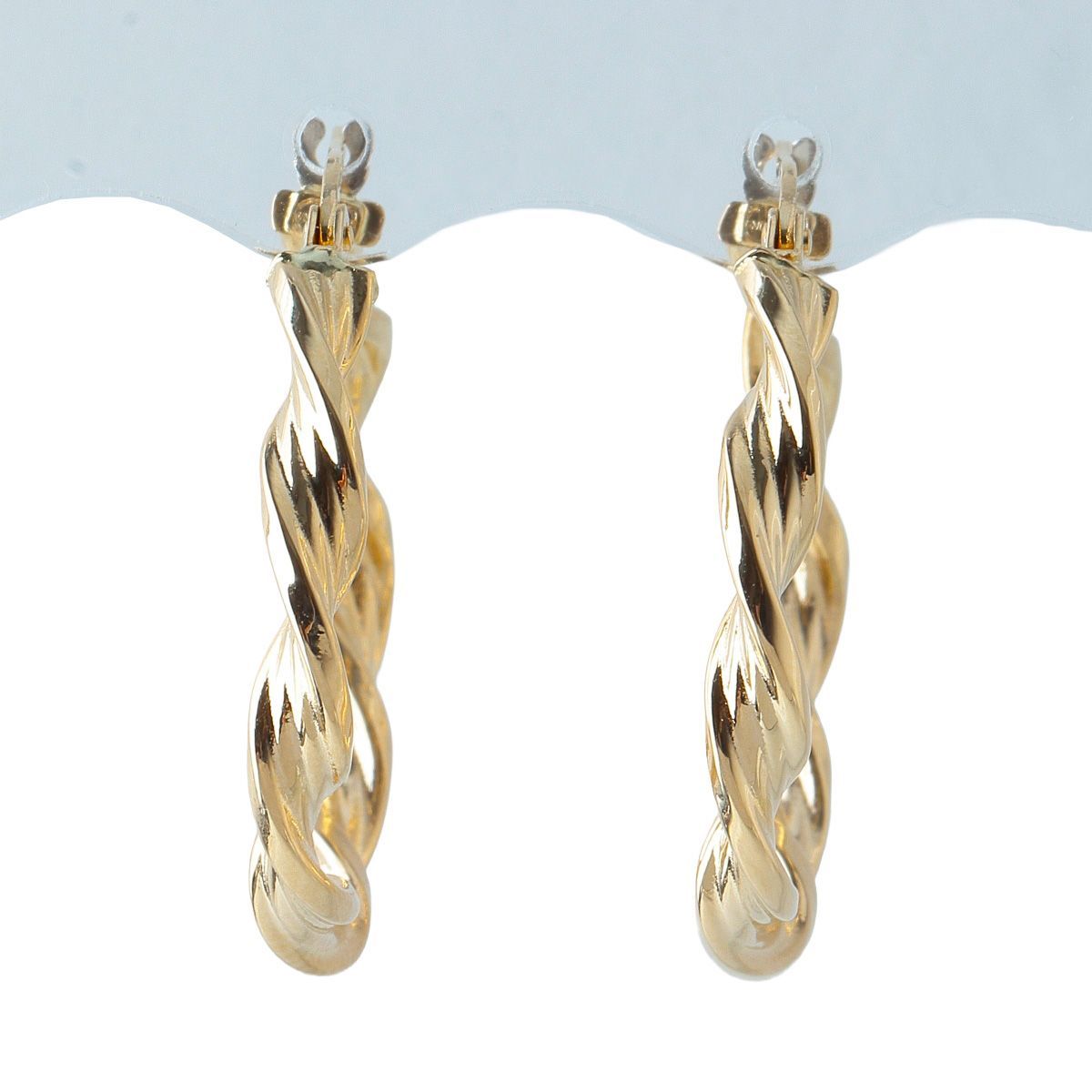 750YG ウノアエレ フープ ピアス ウノアエレ ツイスト フープ ピアス 750YG 新品仕上げ済 UNOAERRE