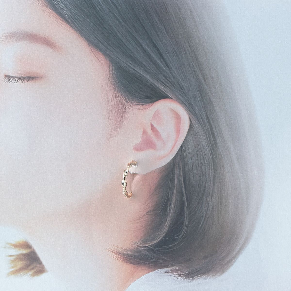 UNOAERREウノアエレ/ ツイストフープピアス ウノアエレ ツイスト フープ ピアス 750YG 新品仕上げ済 UNOAERRE