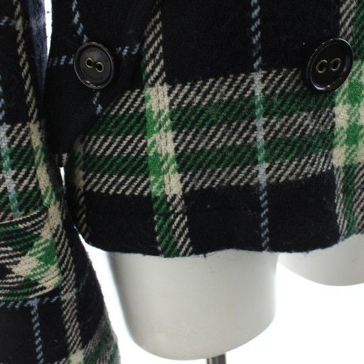 希少カラー✨バーバリーブルーレーベル メガチェック ジャケット デカボタン 緑 バーバリーブルーレーベル BURBERRY BLUE LABEL ジャケット チェック柄