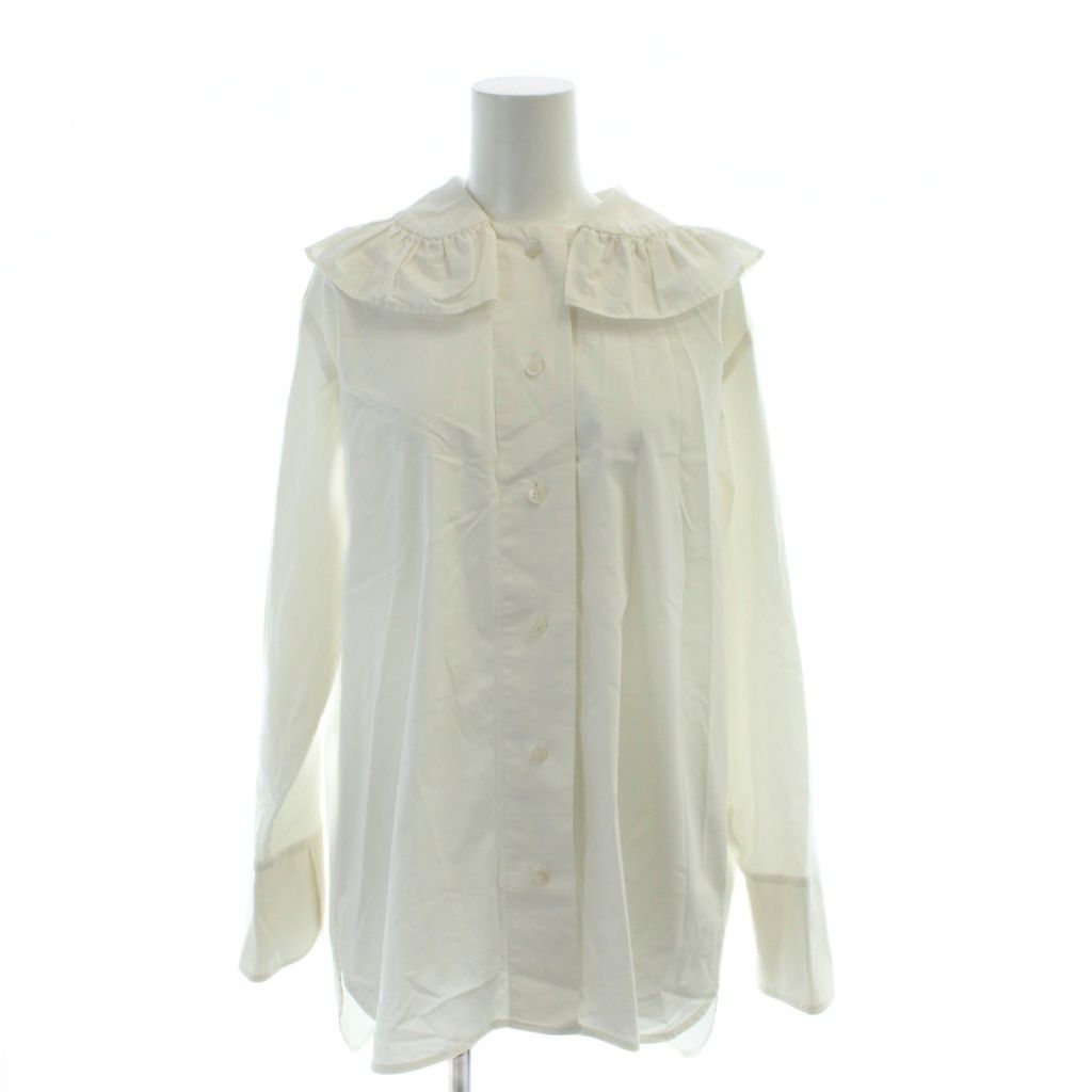 ヨリ yori シャツ ブラウス 長袖 F 白 ホワイト フリルカラー /AP