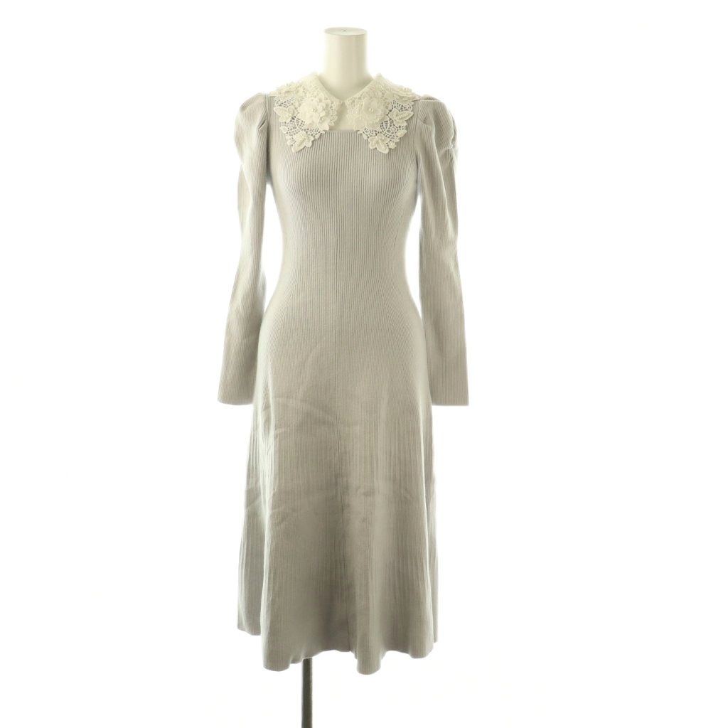 リリアンカラット LILLIAN CARAT レース襟ニットワンピース ロング 2
