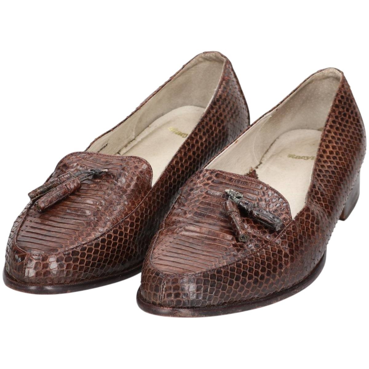 古着 ステイシーアダムス STACY ADAMS 蛇柄 パイソン柄 タッセルローファー 10 1/2 メンズ28.5cm相当/saa014637