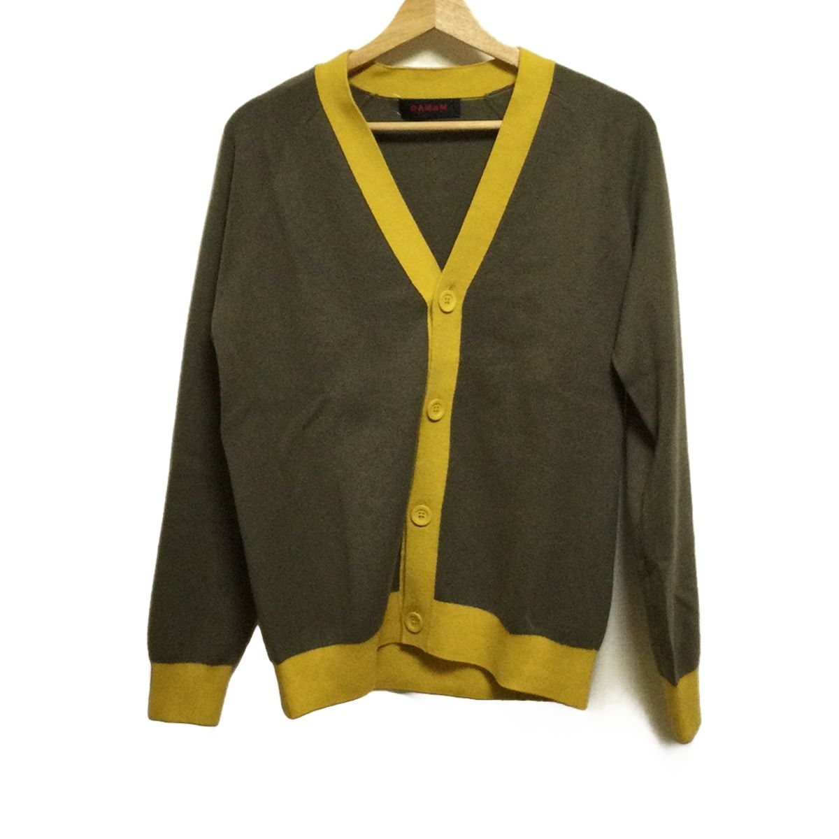 【美品】CABAN キャバン イエロー カーディガン 長袖 中古・古着通販】CABAN (キャバン) コットンカシミヤ パイピングV