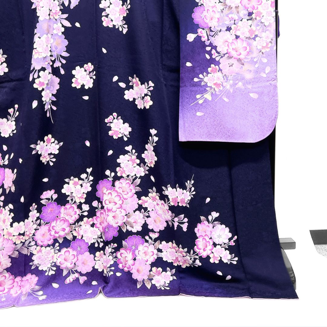振袖 八重桜 枝垂れ桜 刺繍 グラデーション 晴れの日 着物 124b d ms