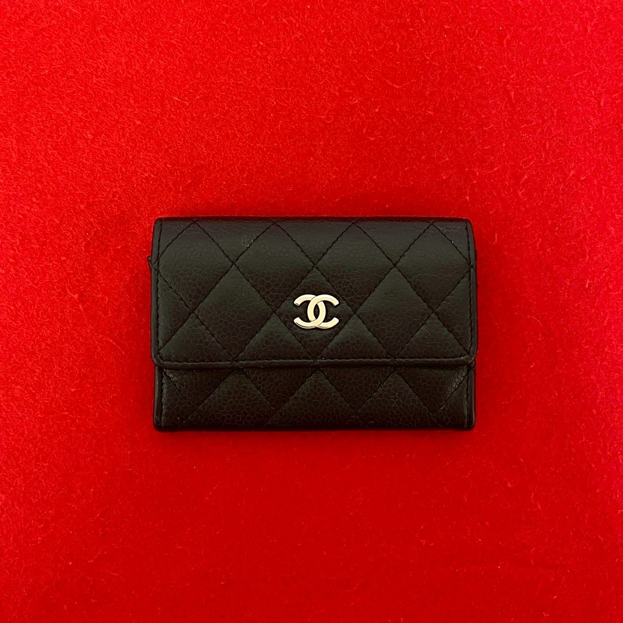 【極美品】シャネル キャビアスキン マトラッセ ココマーク ・カードケース 極 美品 シール有 15番台 CHANEL シャネル マトラッセ ココマーク