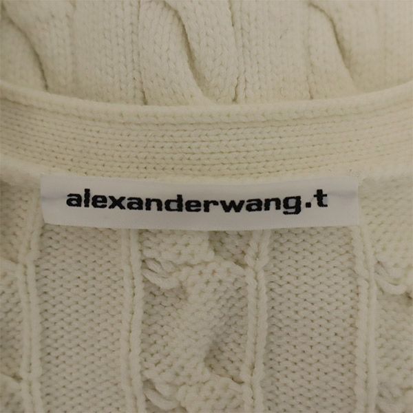 アレキサンダーワン 長袖 ショート丈 ニット カーディガン ホワイト Alexander Wang レディース Alexander Wang アレキサンダーワン 長袖 ショート丈 ニット