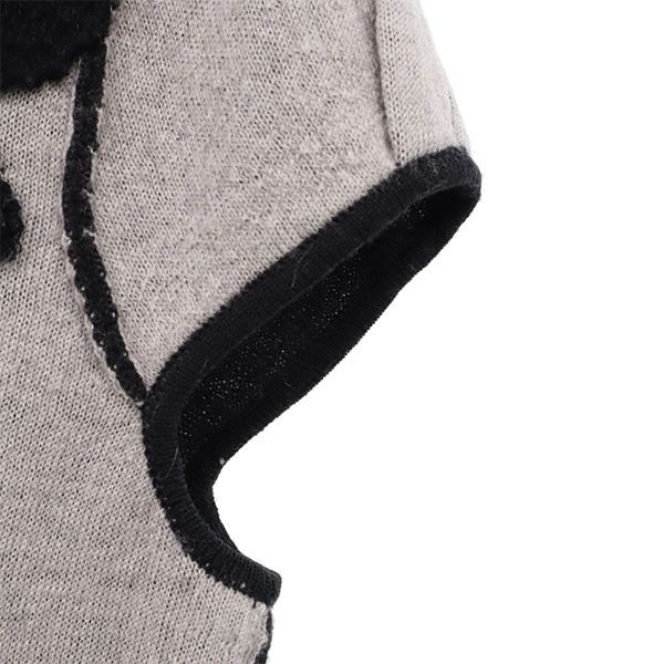 TOCCA - トッカ ウール 花柄 半袖 ニット XS ブラック×ホワイト TOCCA フレンチスリーブ セーター レディース TOCCA トッカ ウール 花柄 半袖 ニット XS ブラック×ホワイト フレンチ
