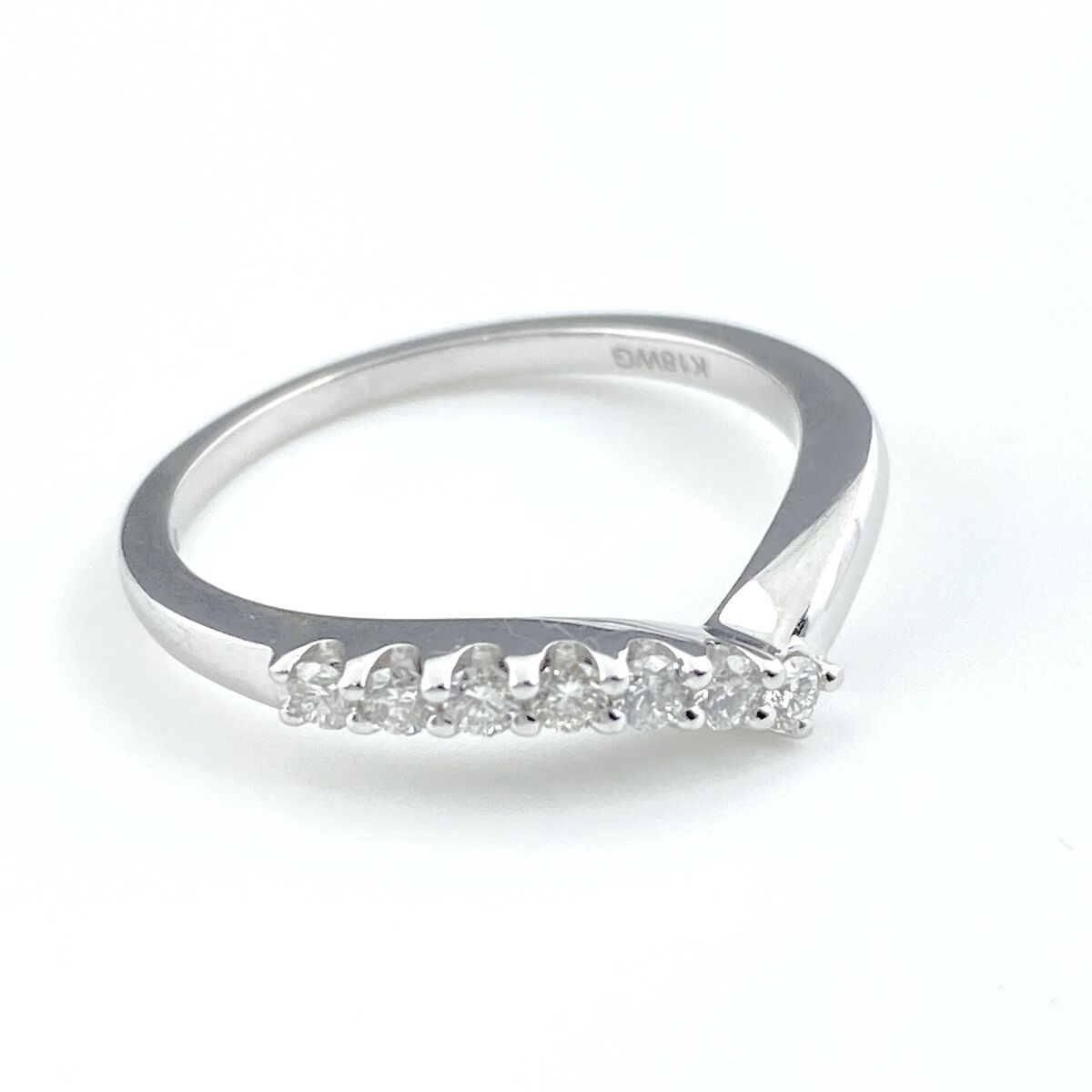 メレダイヤ デザインリング WG ホワイトゴールド 指輪 リング 12号 K18