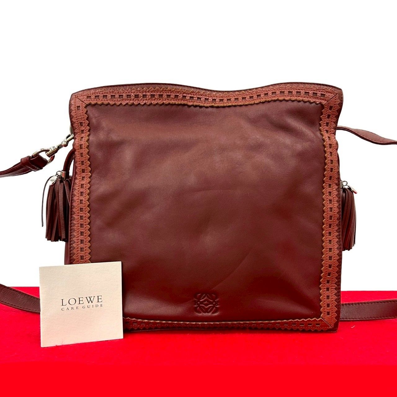 極 美品 希少品 LOEWE ロエベ フラメンコ アナグラム ロゴ ナッパ