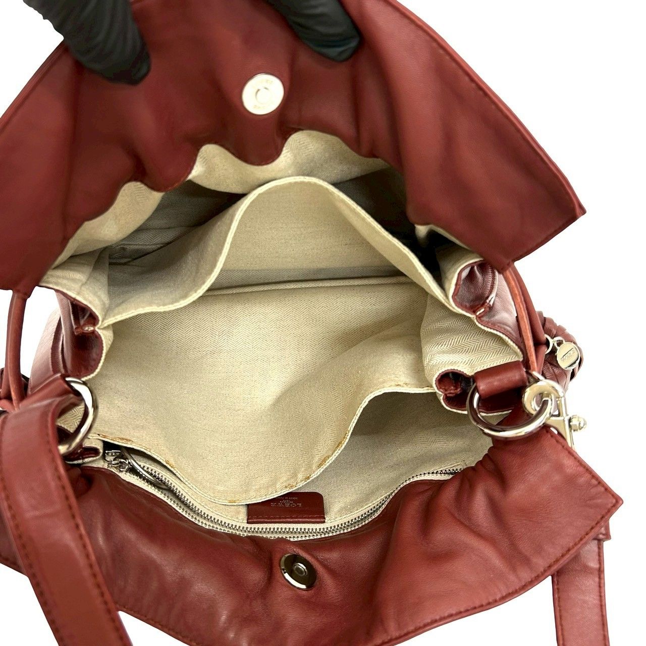 極 美品 希少品 LOEWE ロエベ フラメンコ アナグラム ロゴ ナッパ