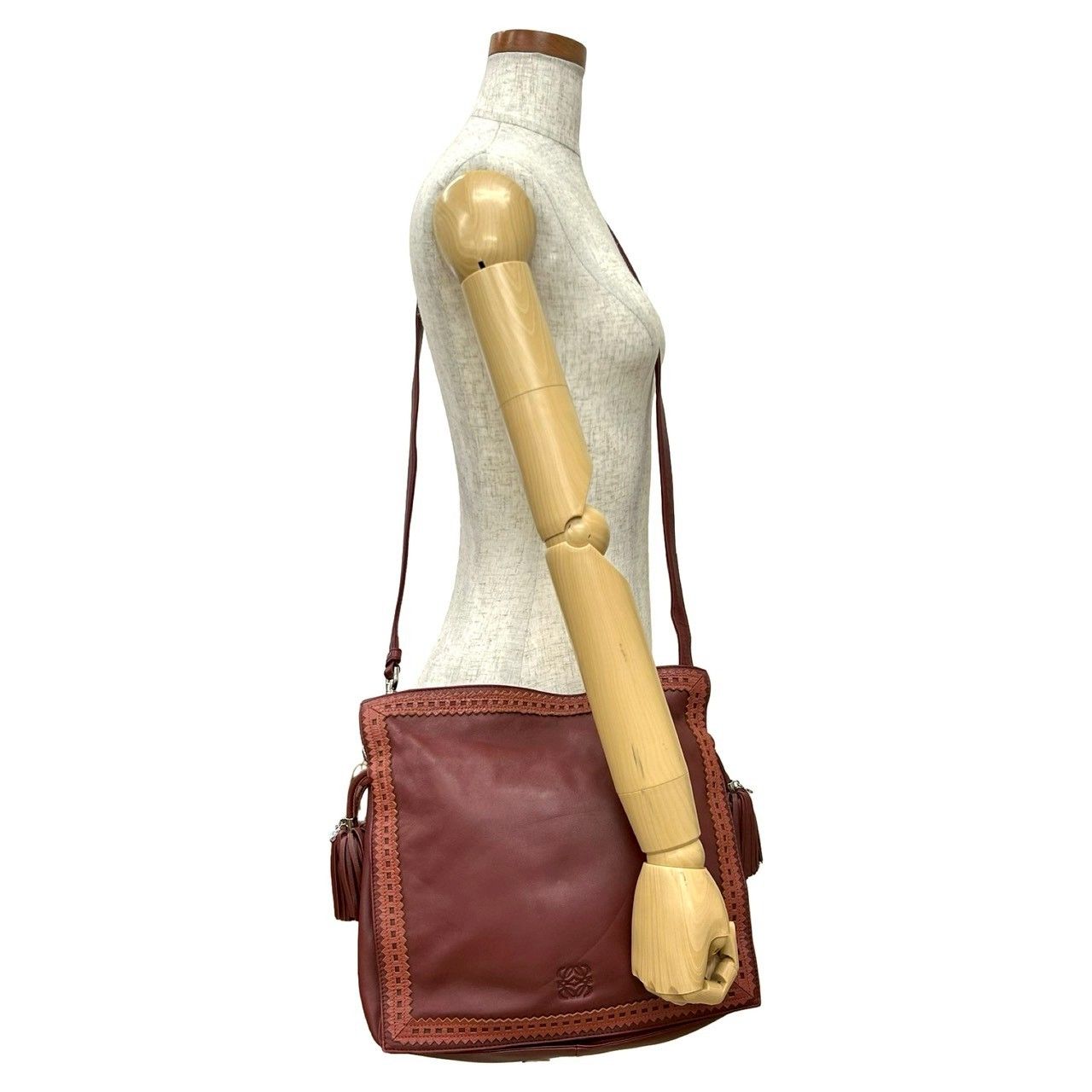 極 美品 希少品 LOEWE ロエベ フラメンコ アナグラム ロゴ ナッパ