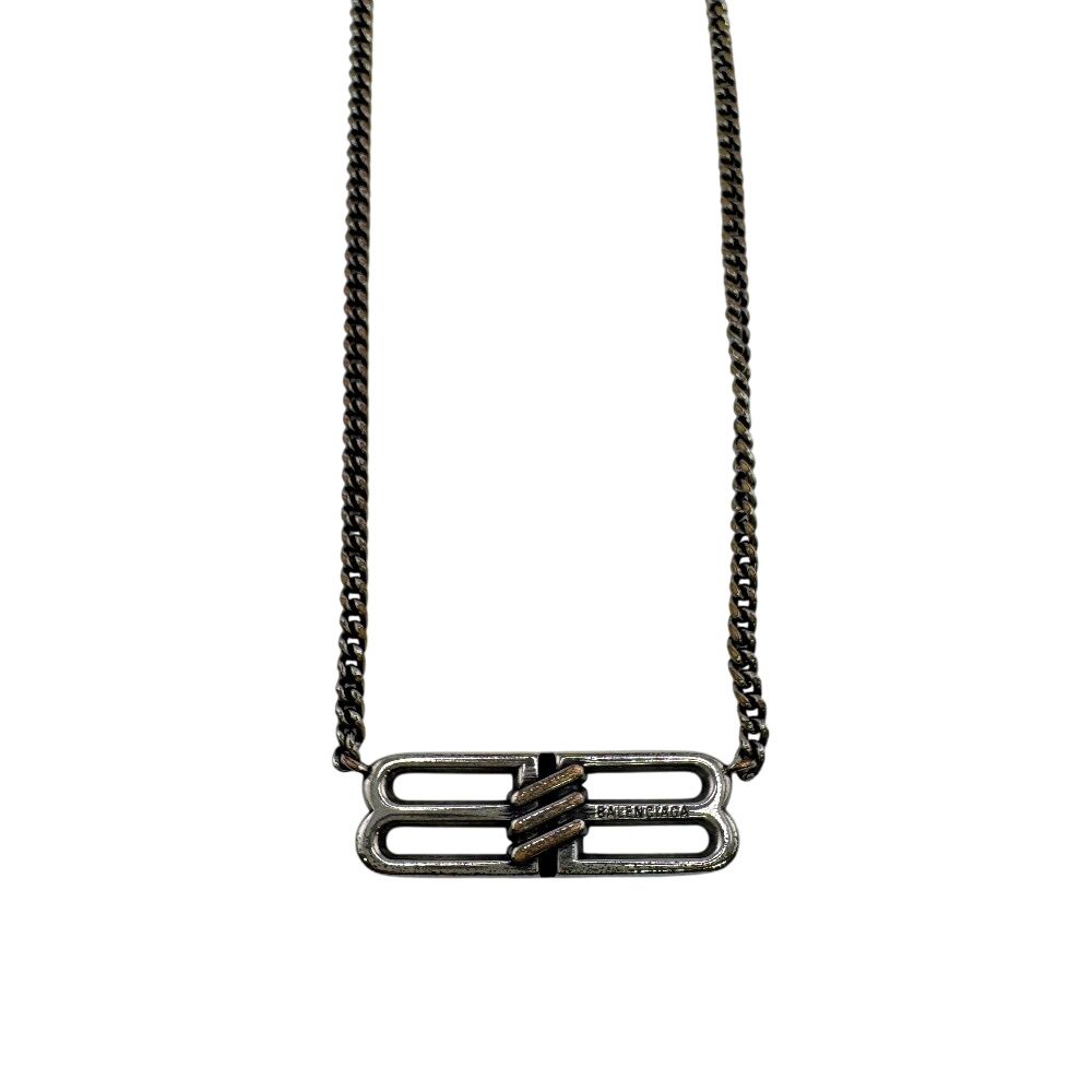 BALENCIAGA バレンシアガ BB ICONグルメット ネックレス シルバー ユニ
