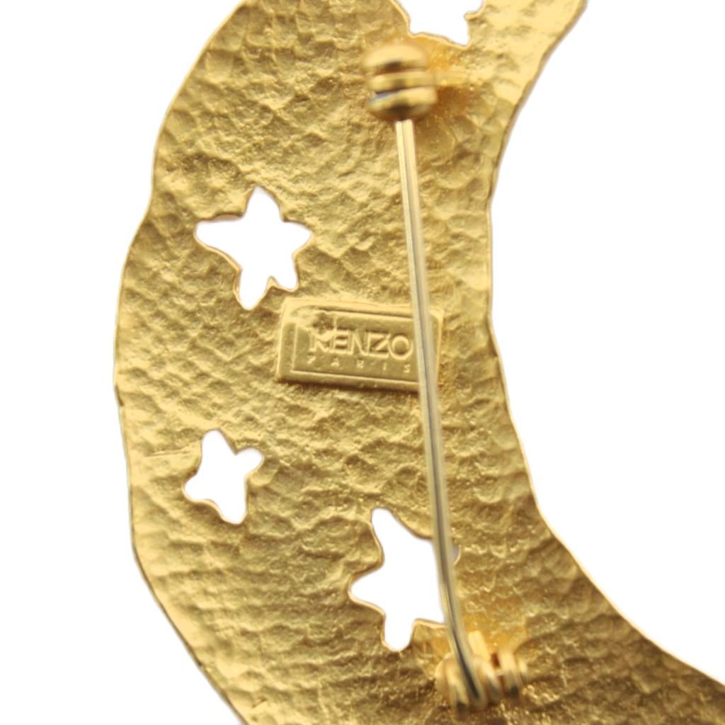 ケンゾー KENZO ブローチ ゴールドカラー 金色 月 星 /KW □GY05