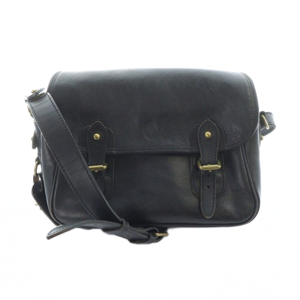 ✨未使用級✨ポロラルフローレン ショルダーバッグ ホースロゴ ゴールド金具 黒 Polo ID ミディアム レザー ショルダー バッグ （ショルダーバッグ