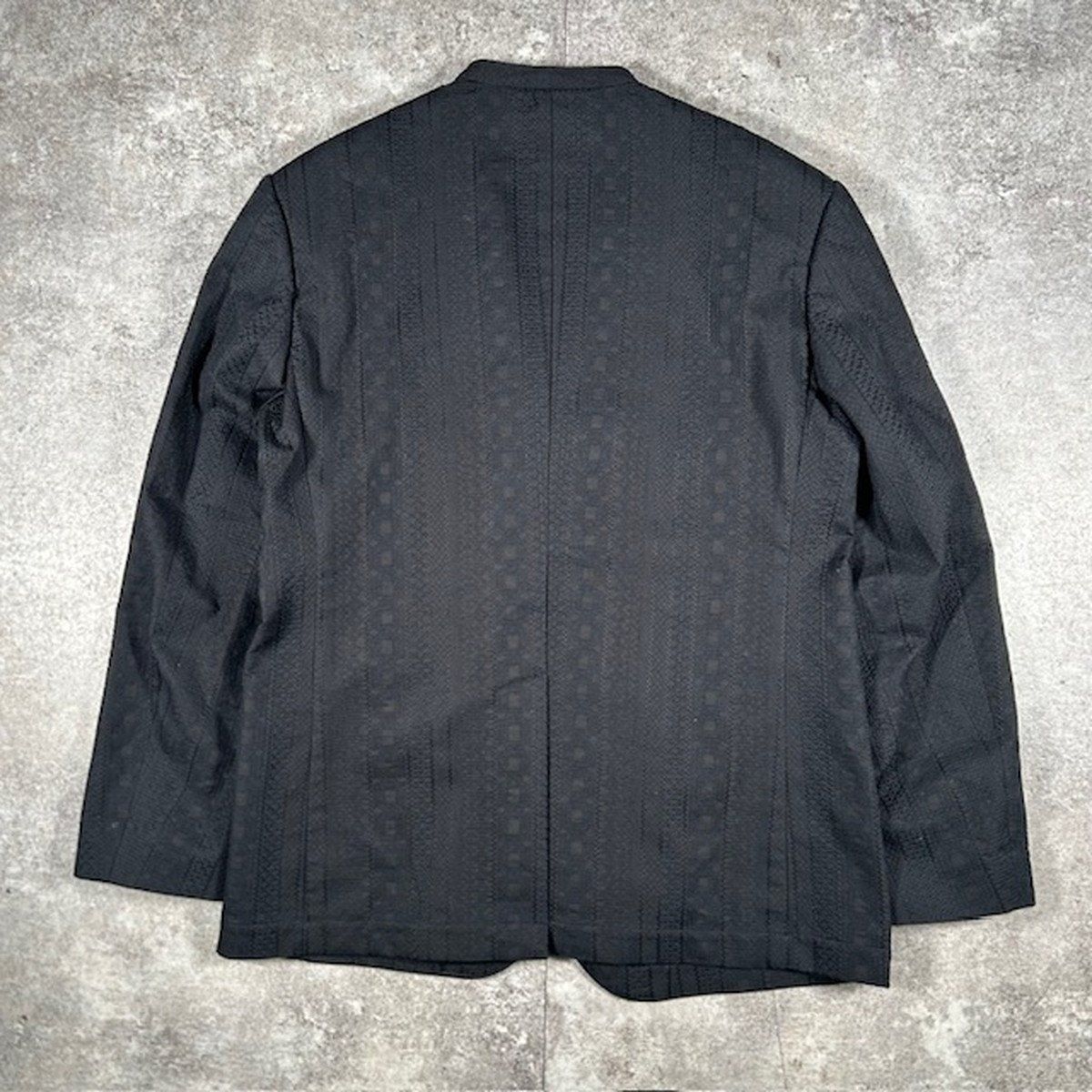 SEEALL シーオール クラシックノーカラージャケット 刺繍 黒 ブラック