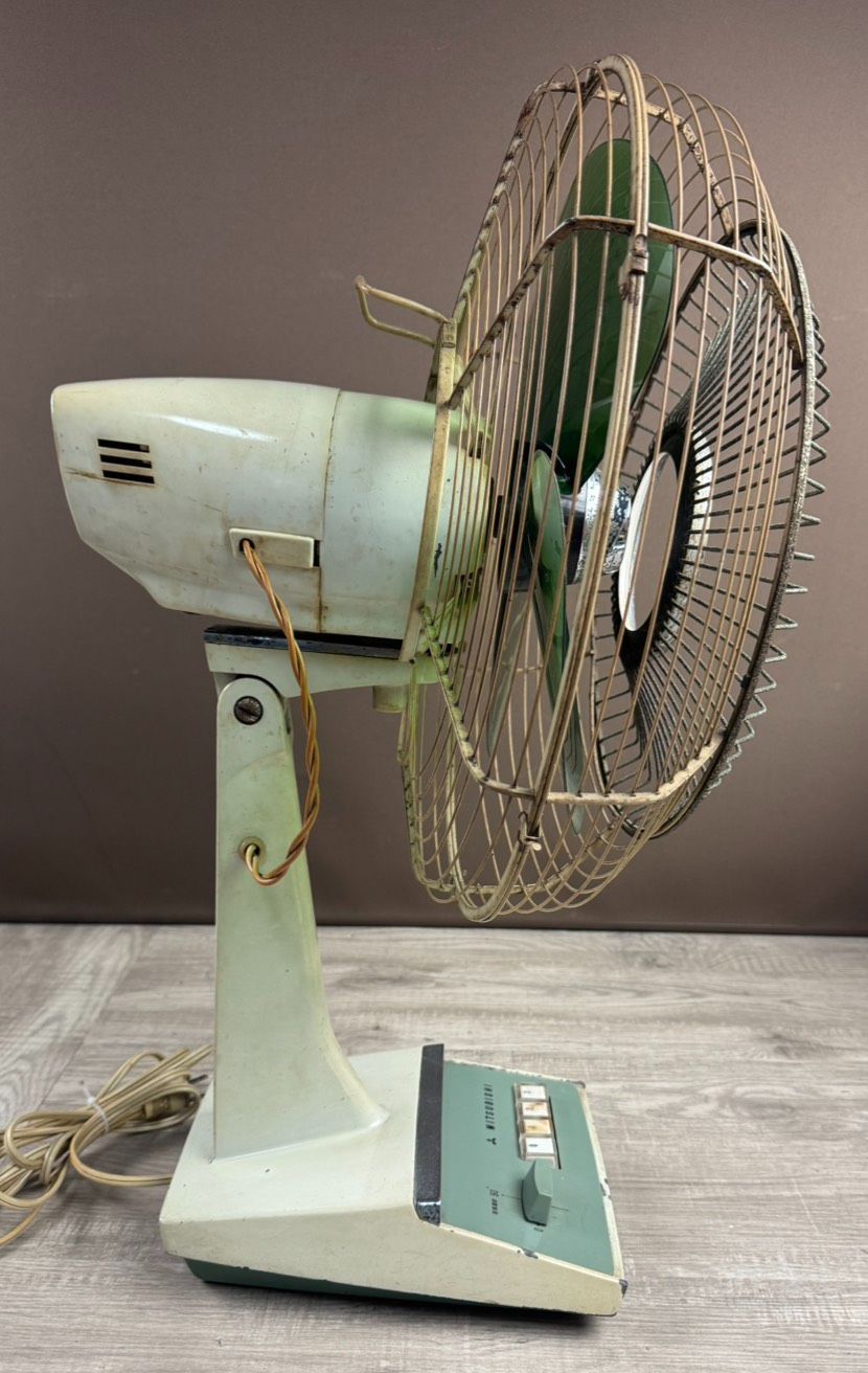 三菱 扇風機 D35-L2型 35cm 細目扇 オリーブ 三菱電機株式会社 動作OK