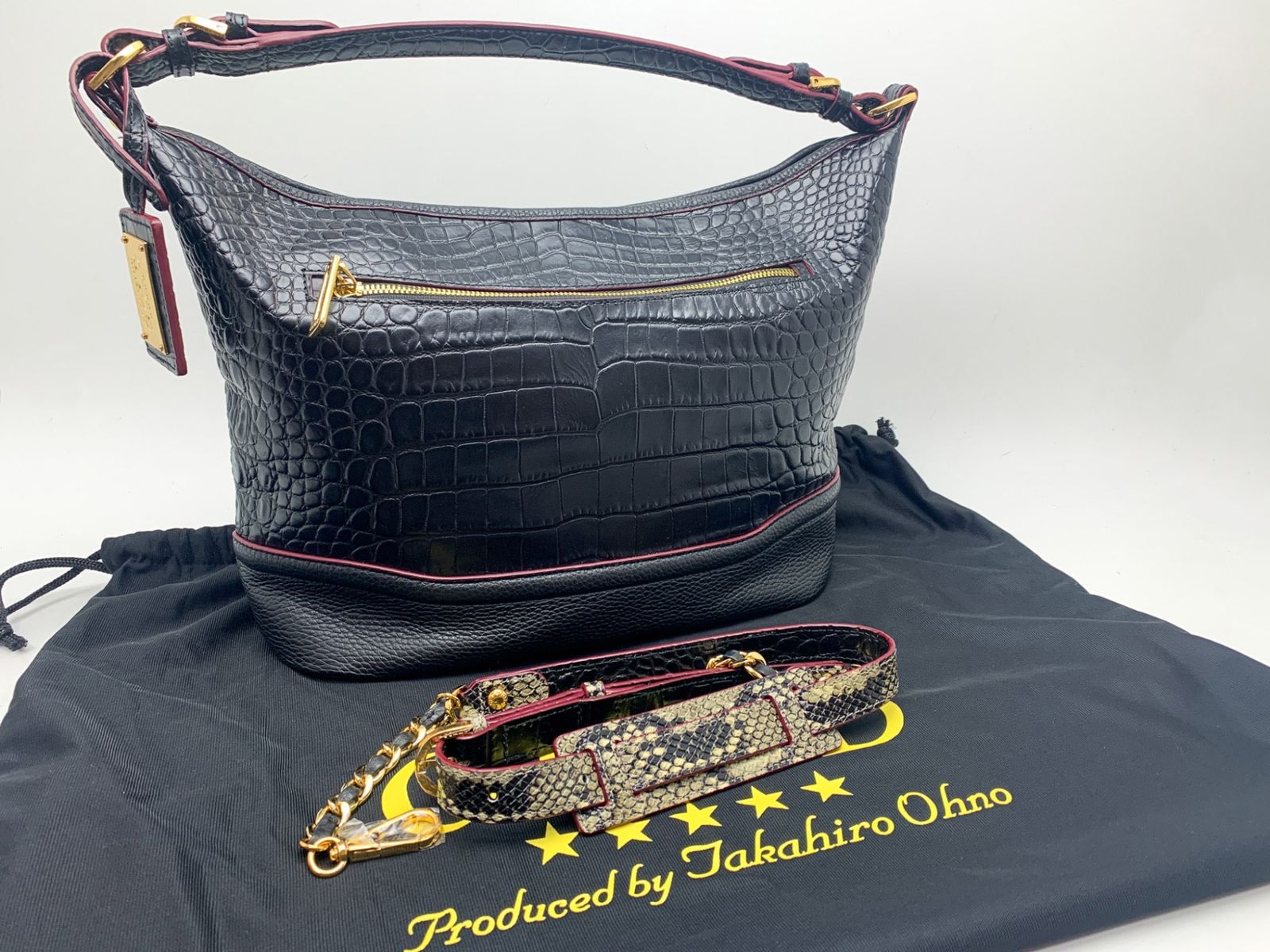 COCOCELUX GOLD ココセリュックス ゴールド クロコ型押し ホーボー