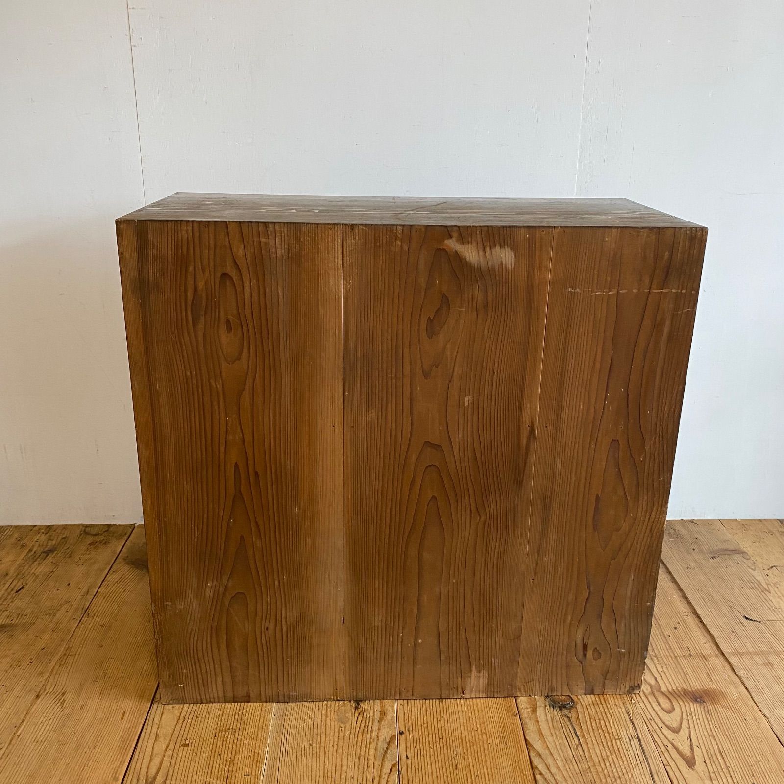 アンティーク 古家具 ガラス戸棚 水屋箪笥 引き出し付き 飾り棚 収納棚