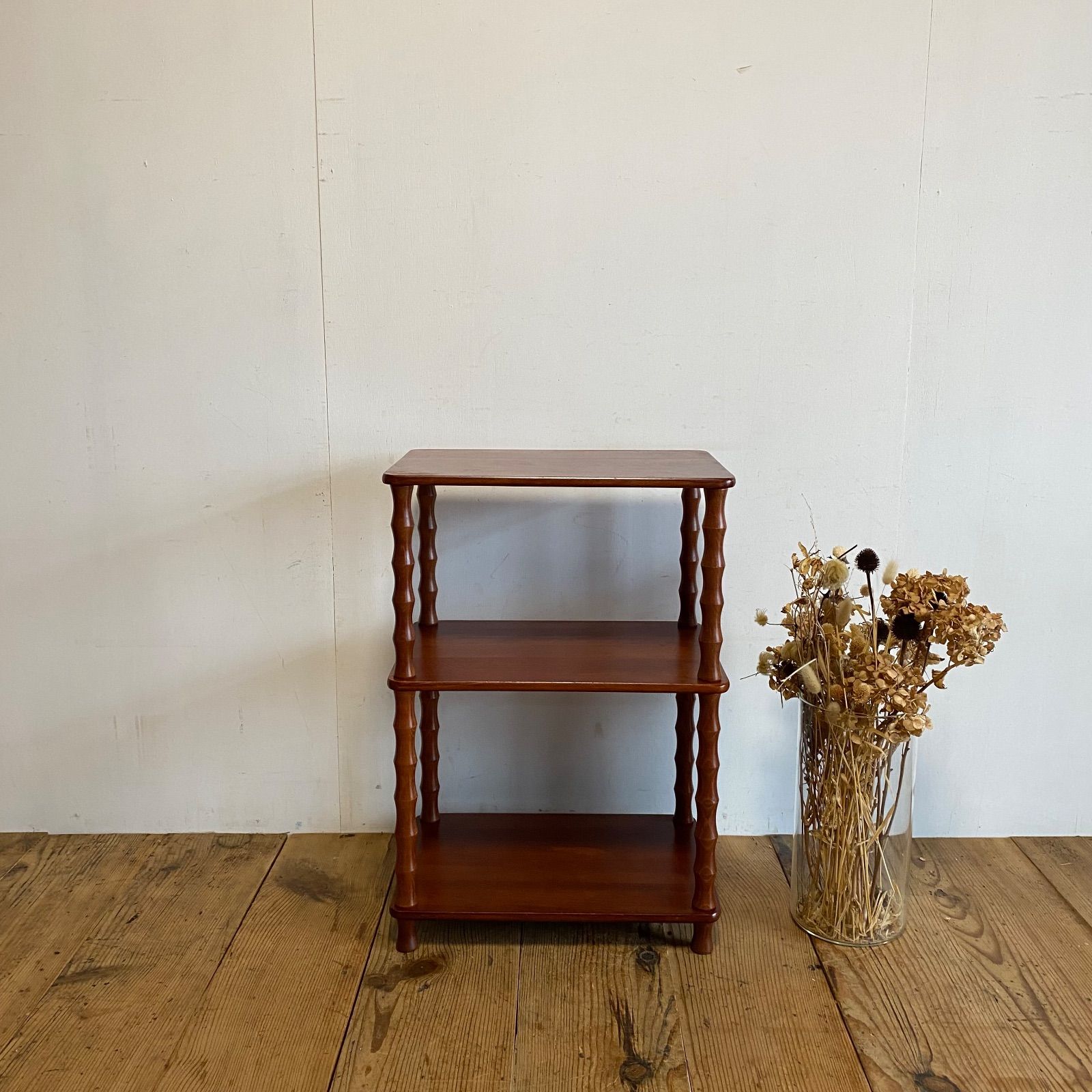 ヴィンテージ 木製 3段 ミッドセンチュリー サイドテーブル 飾り棚