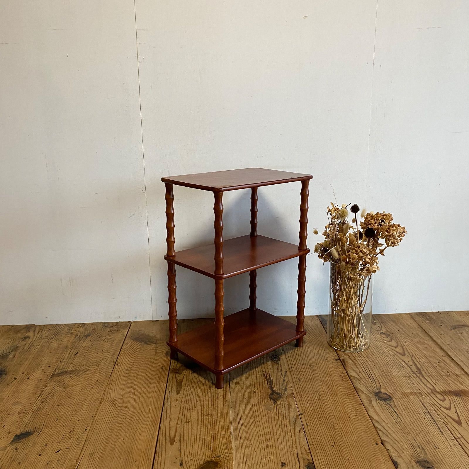 ヴィンテージ 木製 3段 ミッドセンチュリー サイドテーブル 飾り棚
