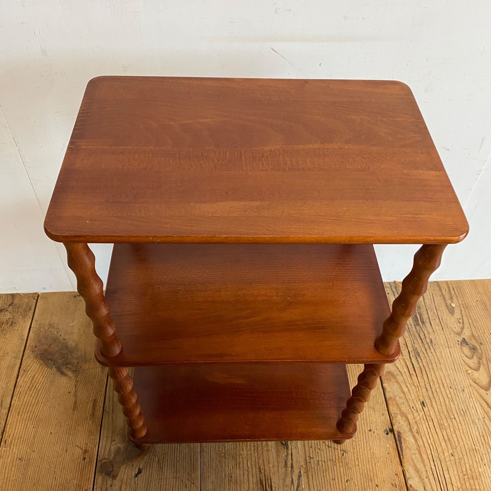 ヴィンテージ 木製 3段 ミッドセンチュリー サイドテーブル 飾り棚