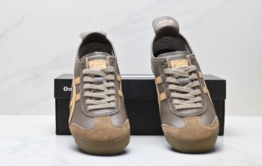 Onitsuka Tiger MEXICO 66 ブラウン×ベージュ レザー スニーカー