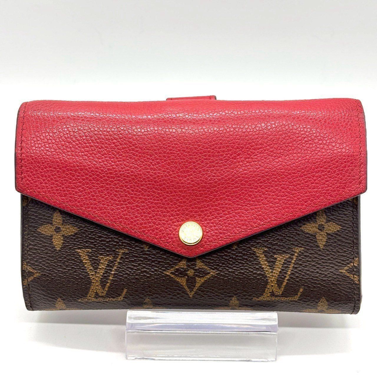 赤が導く凛とした華】 LOUIS VUITTON ルイヴィトン 二つ折り財布