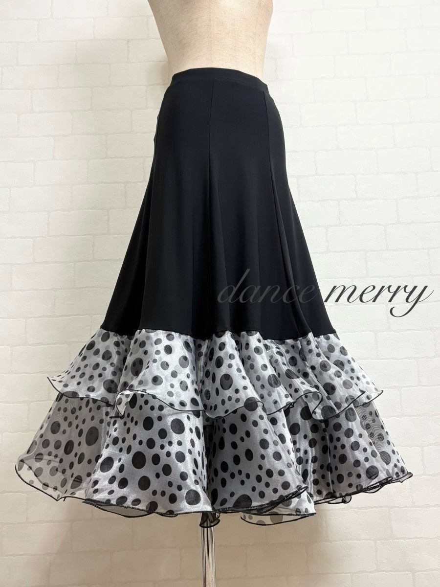 社交ダンス★新作★パーティー★レッスン★オリジナル★ドレス★黒水玉 Amazon.co.jp: [RIKOUZY] 上品 社交ダンスドレス 水玉柄 ドント柄