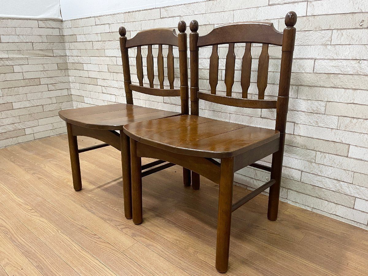 （1/2）カリモク コロニアル ダイニングチェア 食卓椅子 2脚セットi4※ COLONIAL（カリモク家具） カリモク コロニアル ダイニングチェア 回転