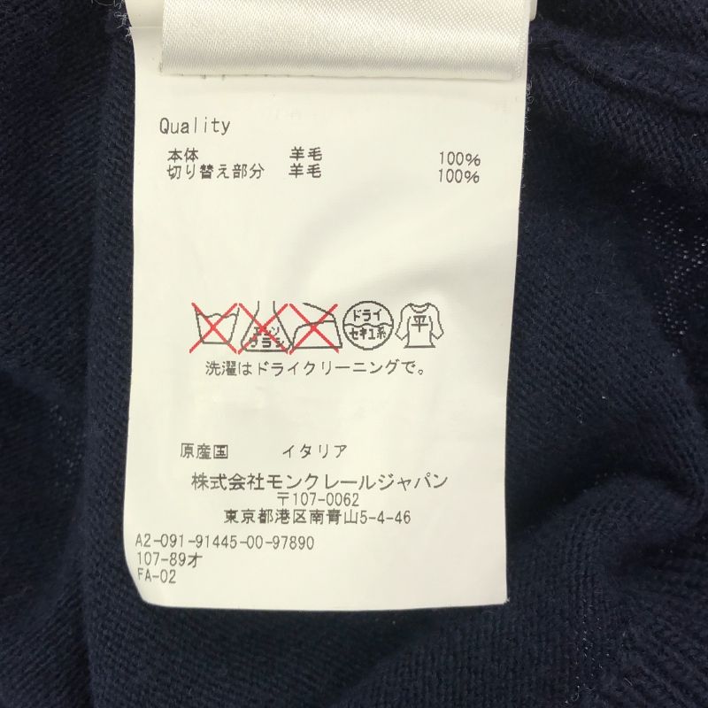 MONCLER グレー Vネックセーター M 中古】MONCLER ニット Vネック M ネイビー グレー[66] - メルカリ