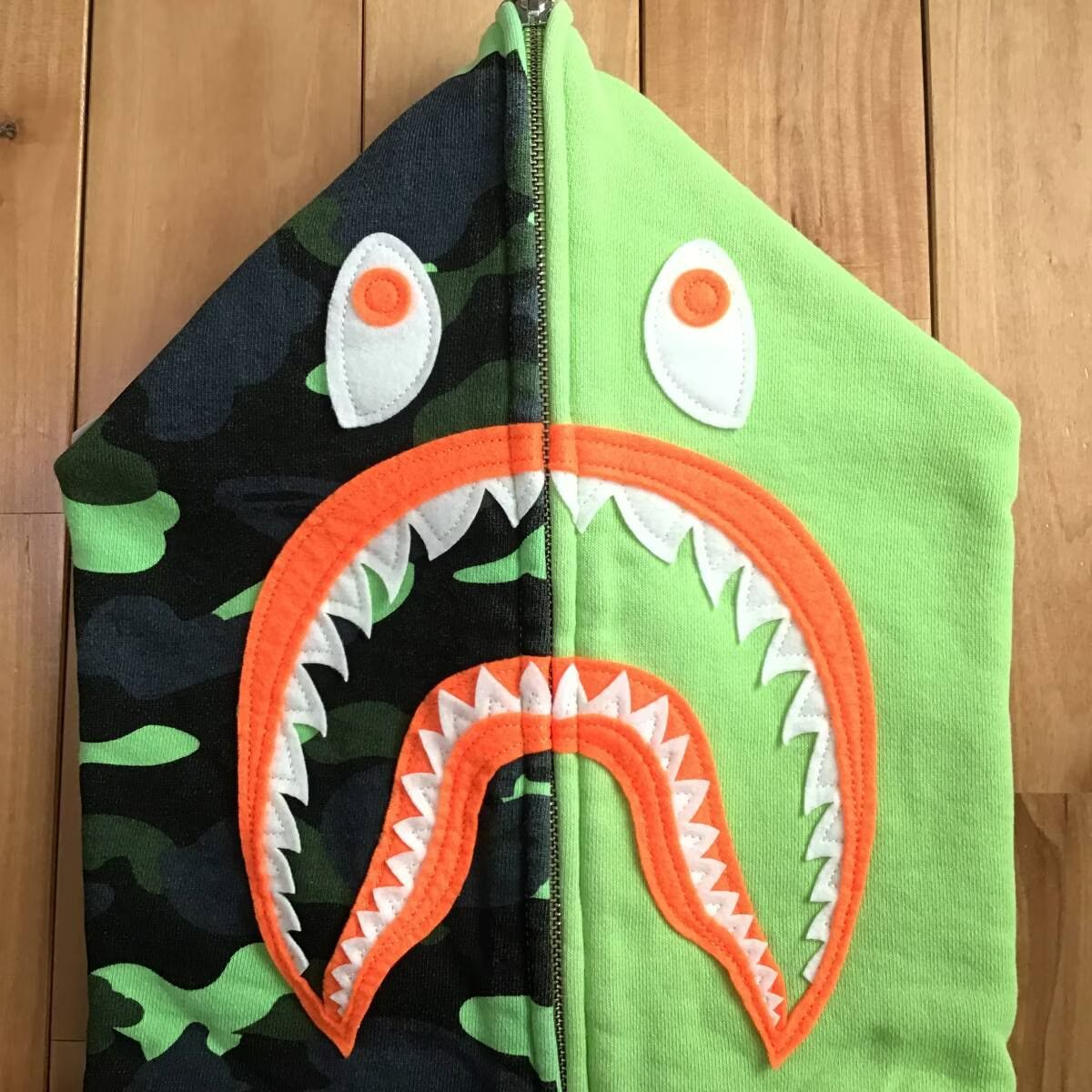 ☆XL☆ 1st camo neon シャーク パーカー shark full zip hoodie a 