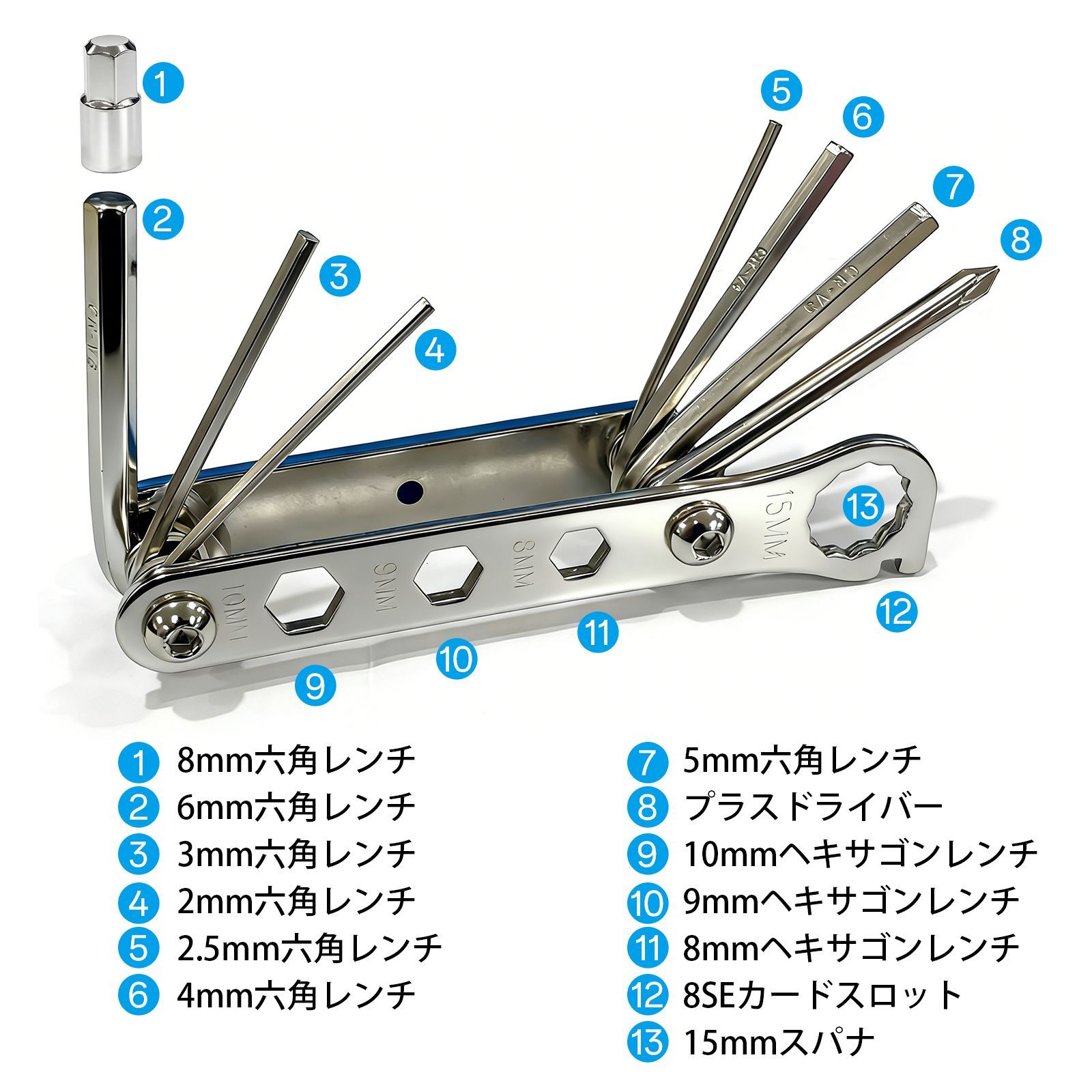自転車工具 自転車 工具セット マルチツール 自転車用携帯ツール
