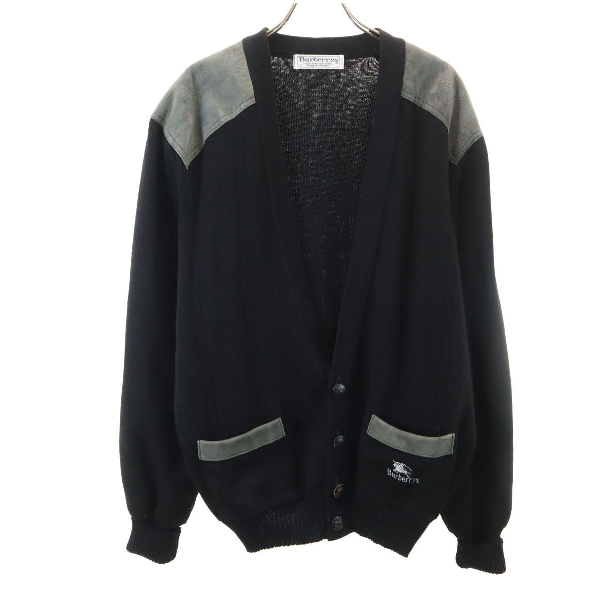 美品☆BURBERRYS オールド バーバリー コマンドニット セーター レザー