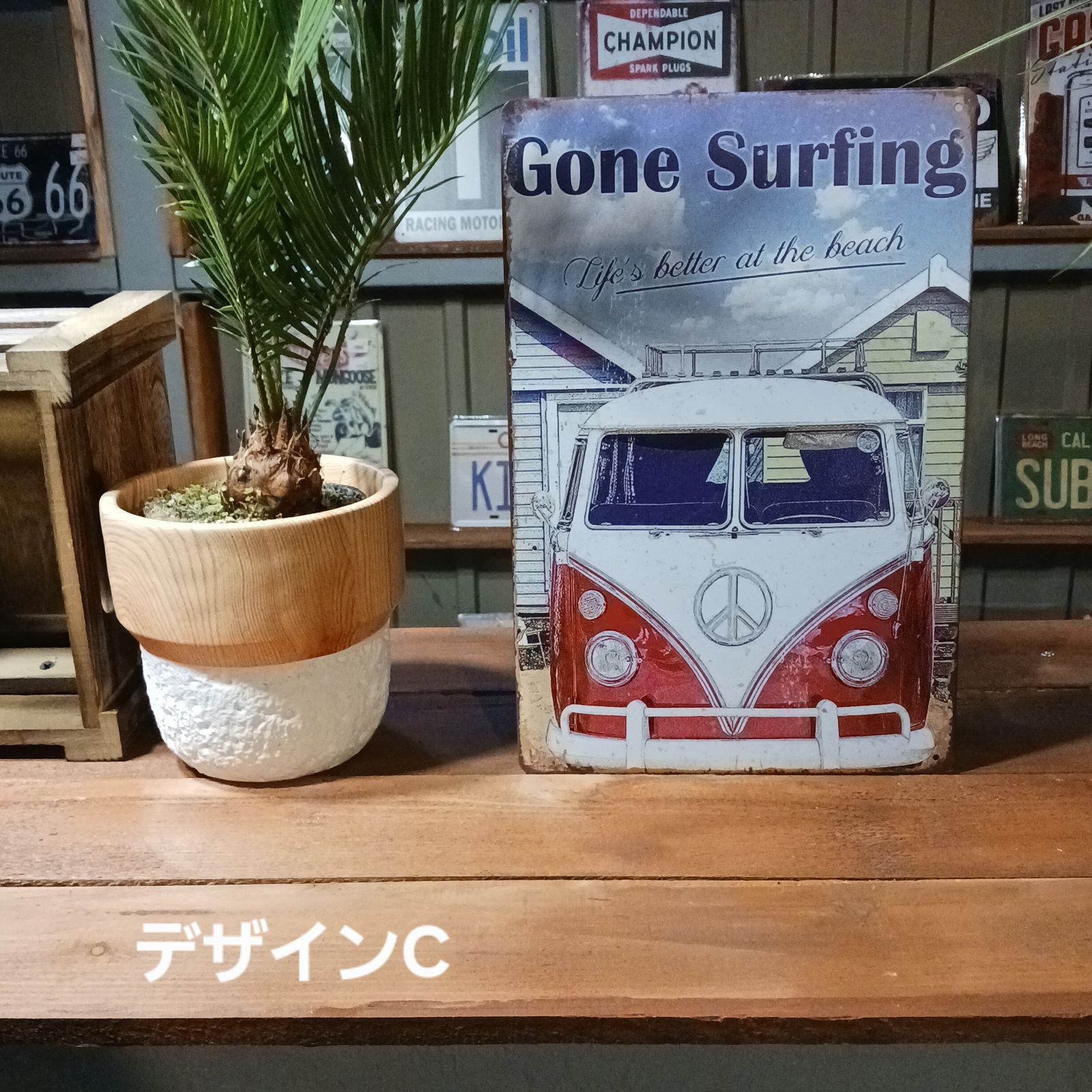 サインプレート アメ雑 アメリカン雑貨 バス ヴィンテージ風 看板