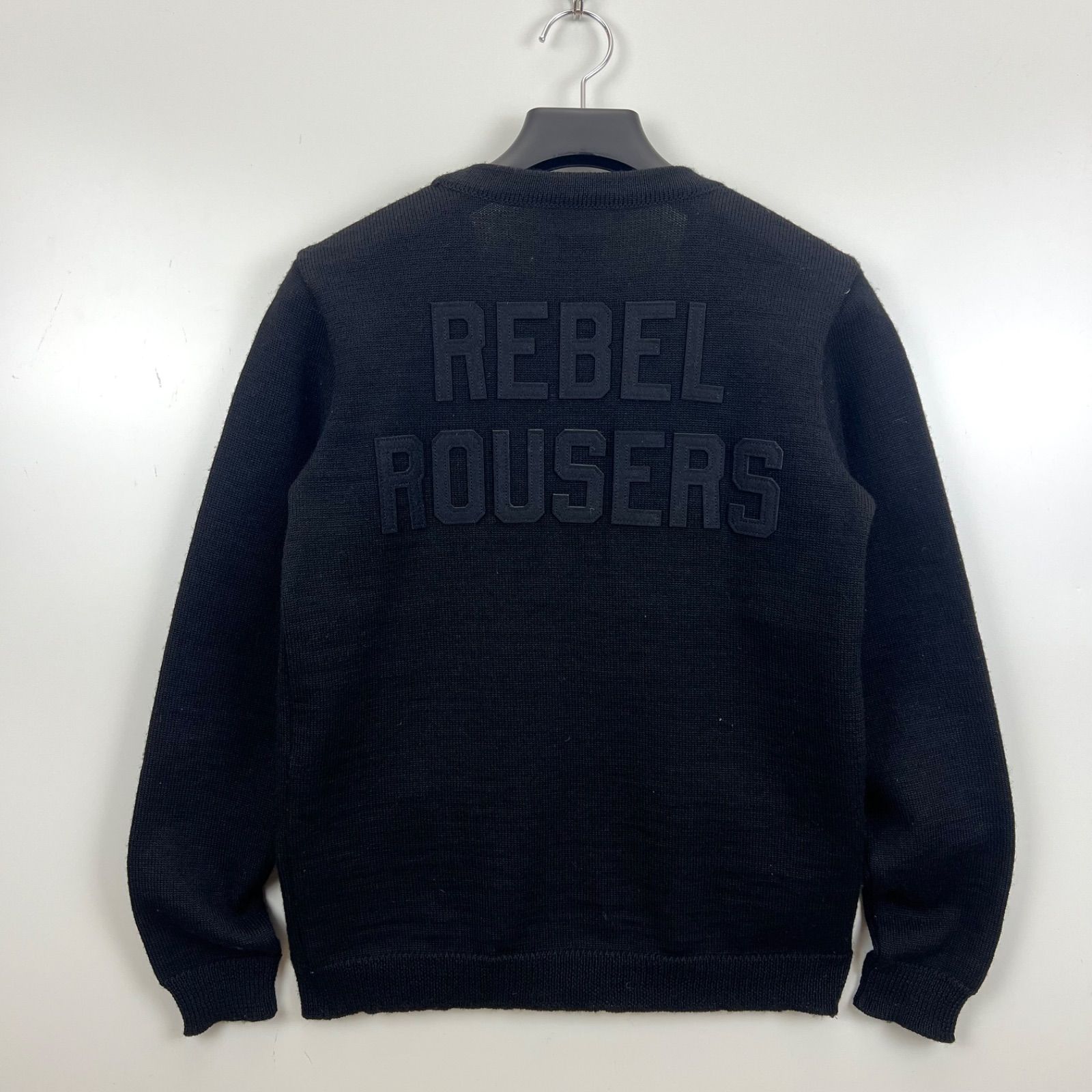 Rags McGREGOR BACK logo wool zip cardigan S ラグス マックレガー 