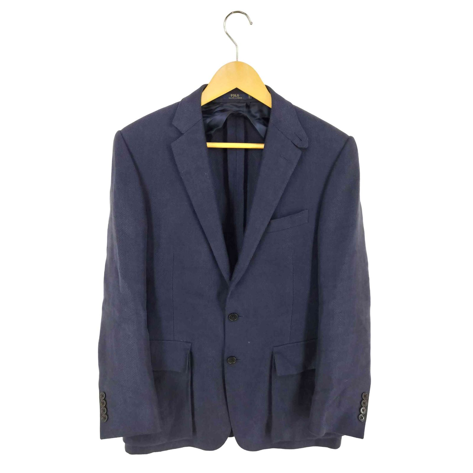 POLO RALPH LAUREN(ポロラルフローレン) イタリア製 リネン ヘリンボーン 2B テーラードジャケット メンズ  38R【中古】【ブランド古着バズストア】 ポロラルフローレン POLO RALPH LAUREN イタリア製 リネン