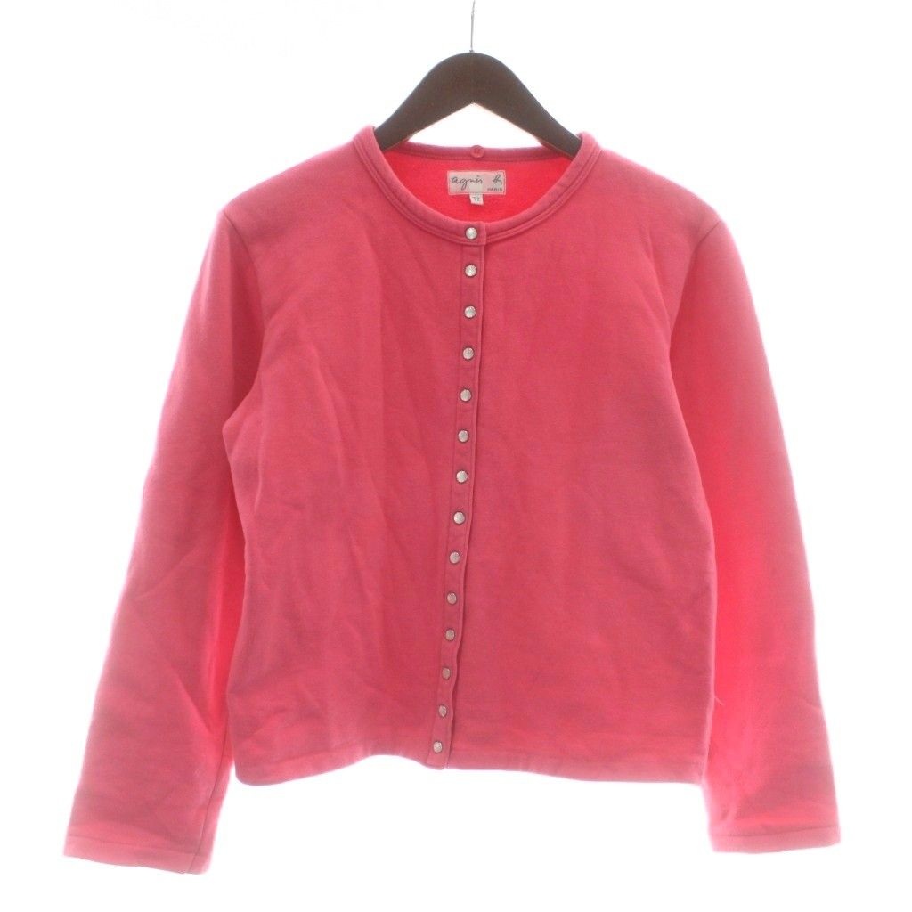 アニエスベー agnes b. カーディガン スウェット 長袖 裏起毛 クルー