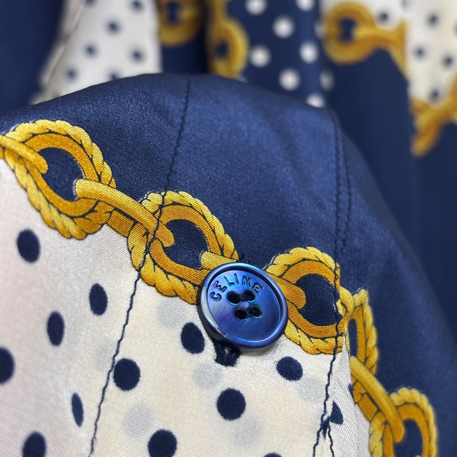 美品】✨ CELINE セリーヌ シルク ボウタイ 長袖スカーフ付きブラウス