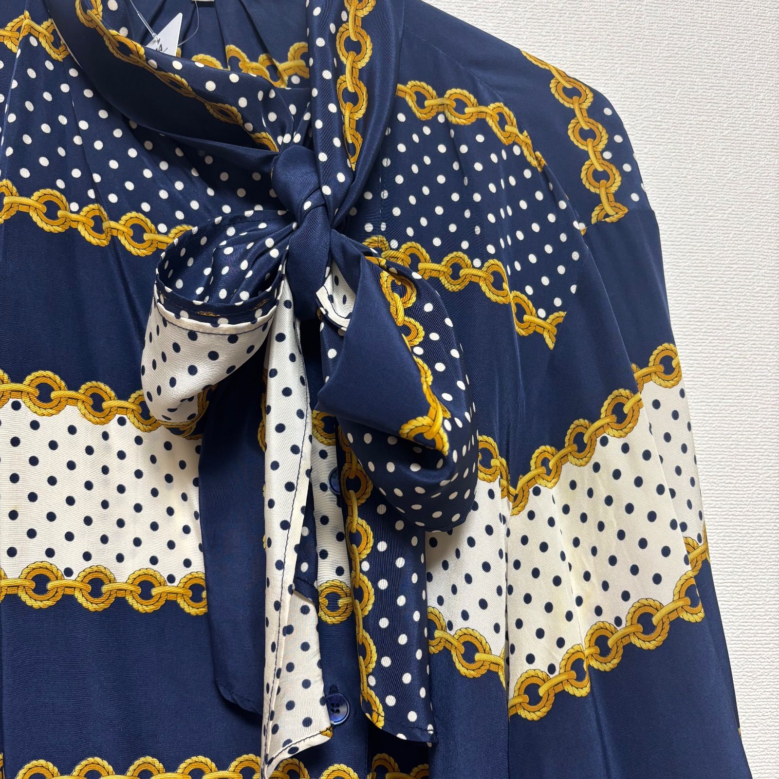 美品】✨ CELINE セリーヌ シルク ボウタイ 長袖スカーフ付きブラウス