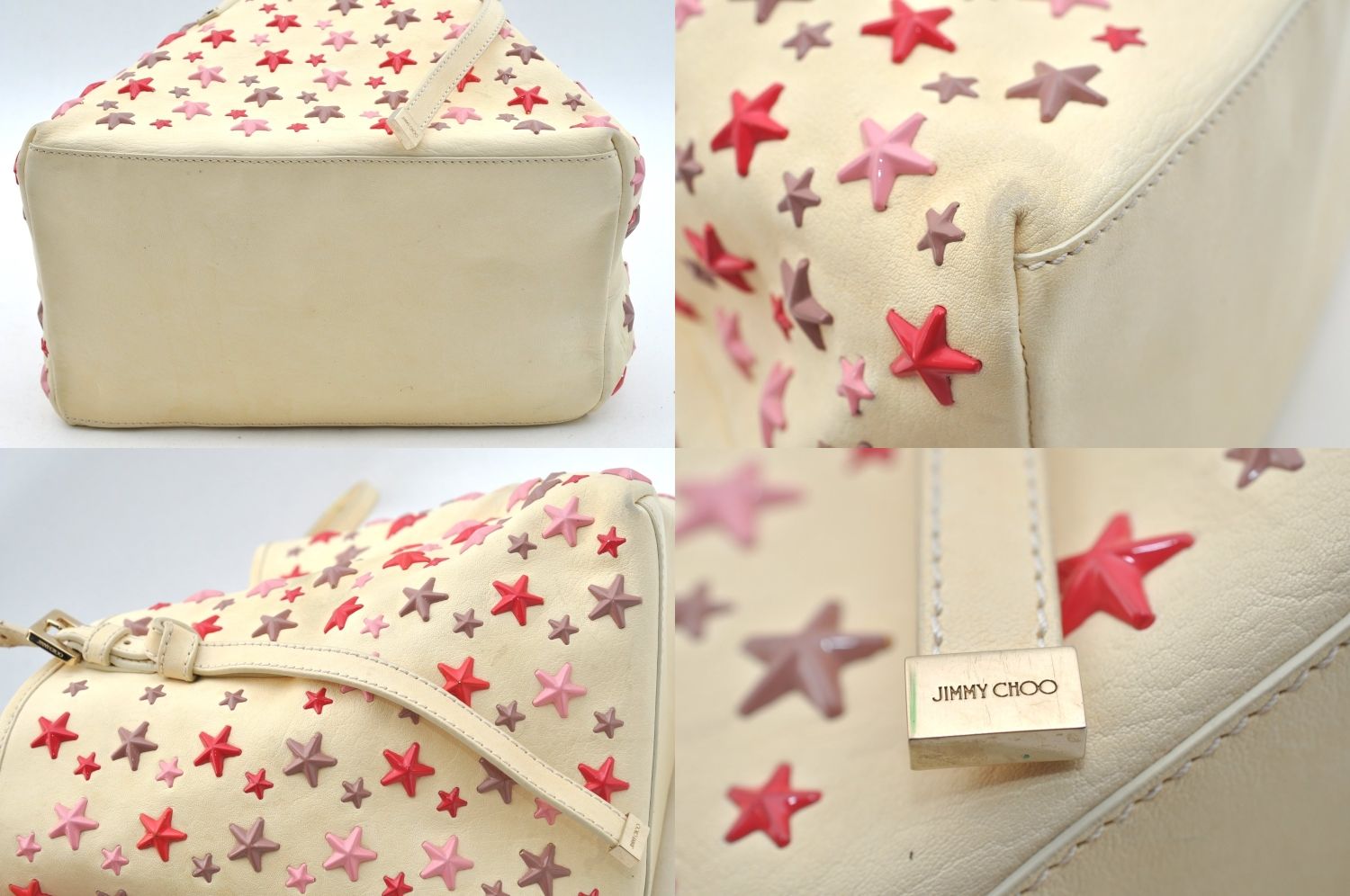 レディース JIMMY CHOO スタースタッズ トートバッグ ベージュ