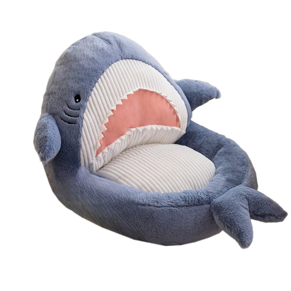 サメ 可愛い 柔らかい 座布団 60×60cm 折りたたみ 背もたれ 多機能 座椅子 座面クッション ミニソファー チェア パッド クッション 故島倉