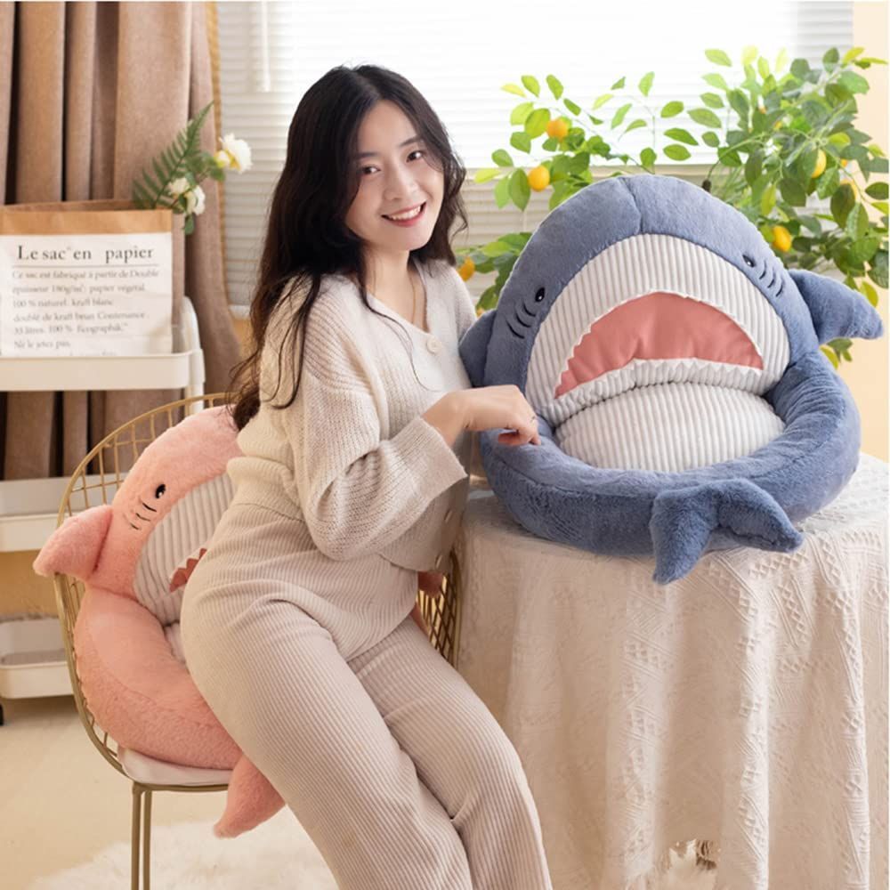 サメ 可愛い 柔らかい 座布団 60×60cm 折りたたみ 背もたれ 多機能 座椅子 座面クッション ミニソファー チェア パッド クッション 故島倉