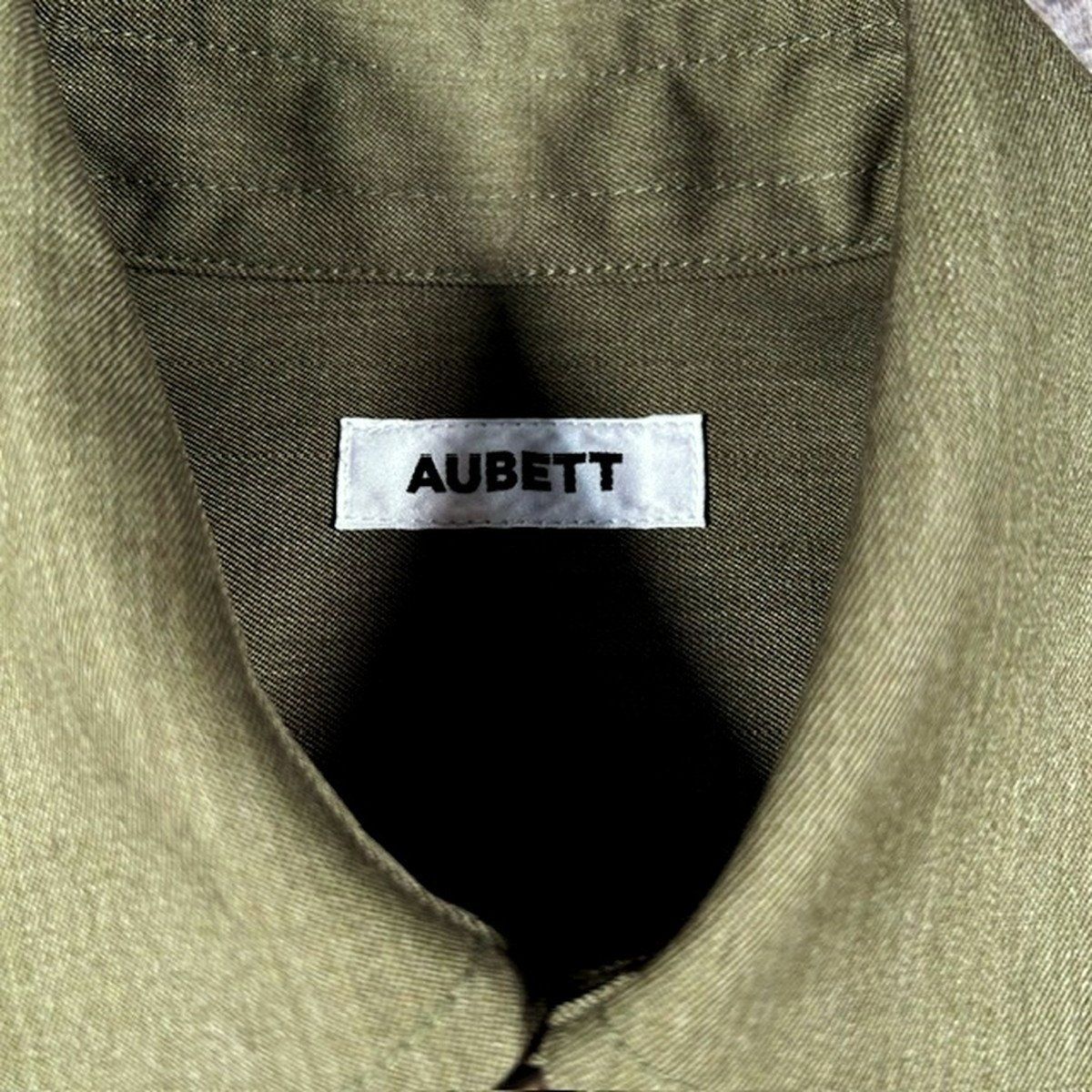 AUBETT オーベット 22SS ハイツイスト メランジウール ギャバジン コーチジャケット アウター メンズ 3 美品 オリーブ AUBETT オーベット 22SS ハイツイスト メランジウール ギャバジン